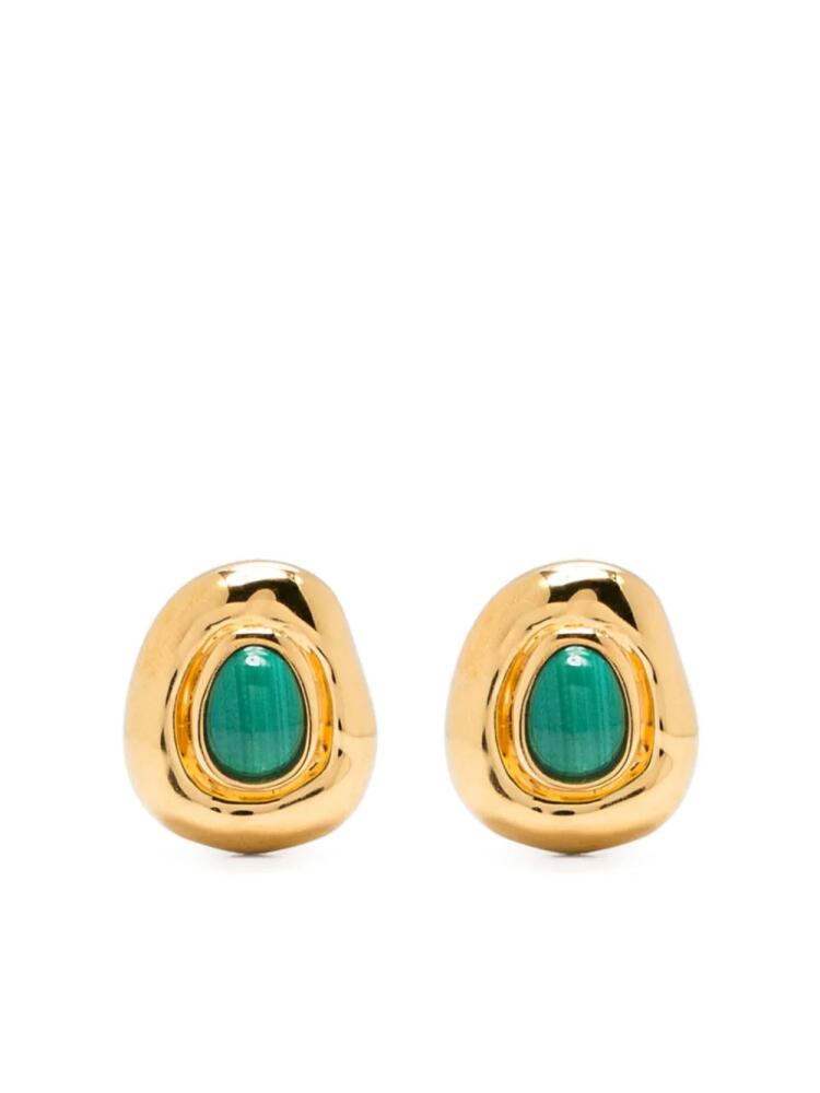 Missoma Molten gemstone sculpted stud earrings - Gold Cover