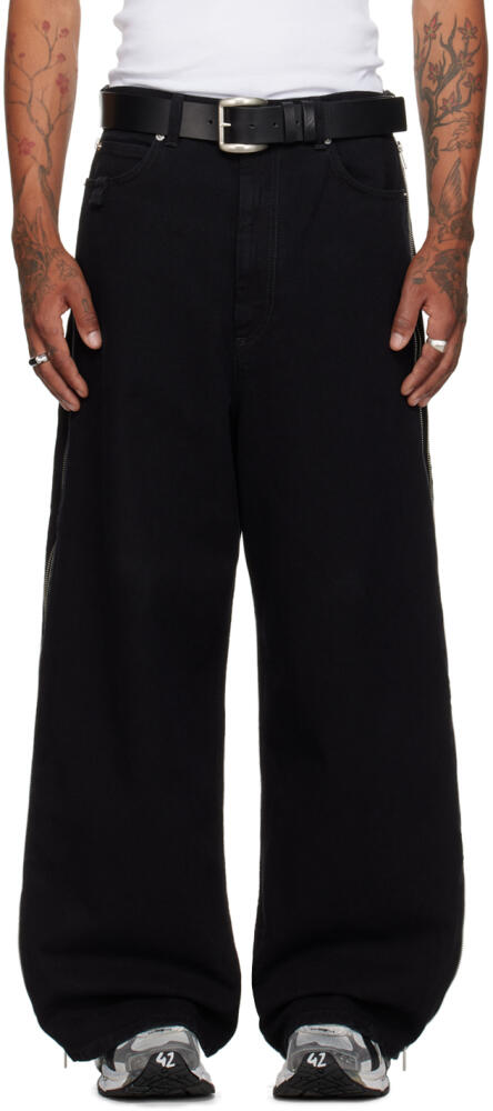 LU'U DAN Black Side Zip Jeans Cover