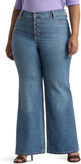 LAUREN Ralph Lauren Plus-Size High-Rise Flare Jean (Mirabeau Wash) Women's Jeans Cover