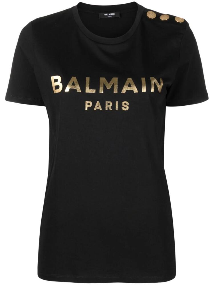 Balmain logo-print cotton T-shirt - Black Cover