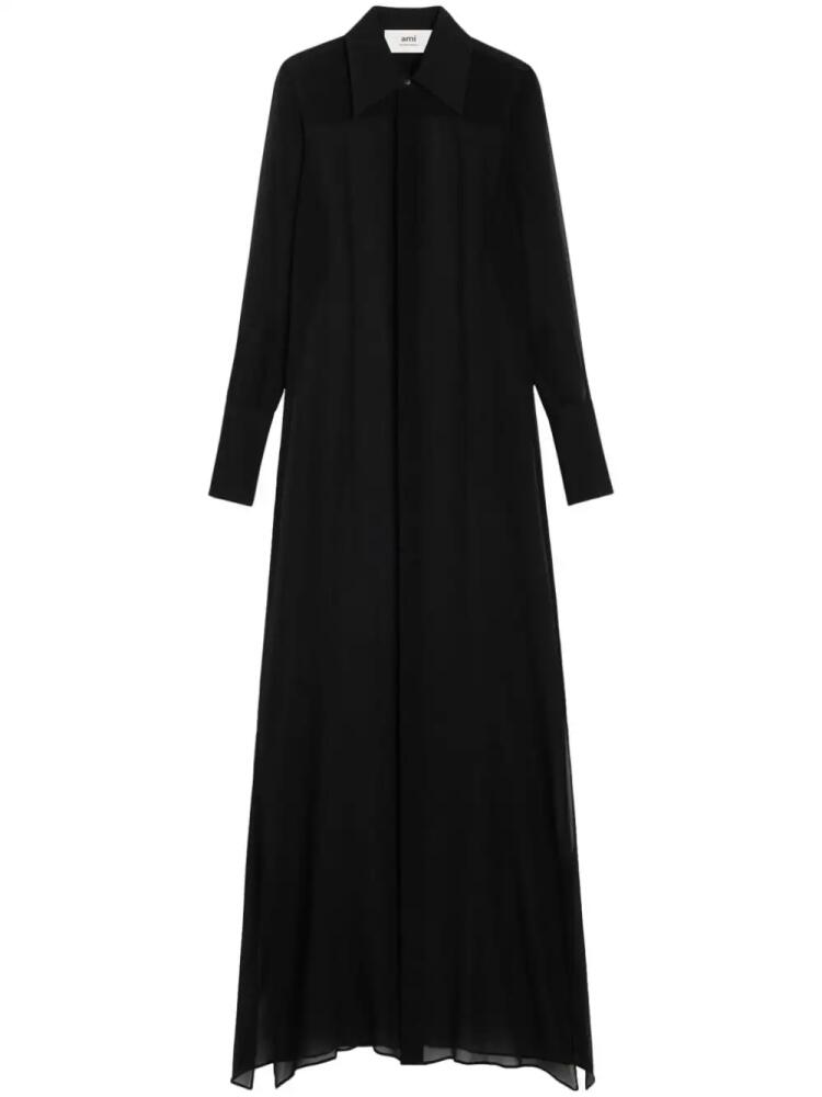 AMI Paris sheer silk maxi dress - Black Cover