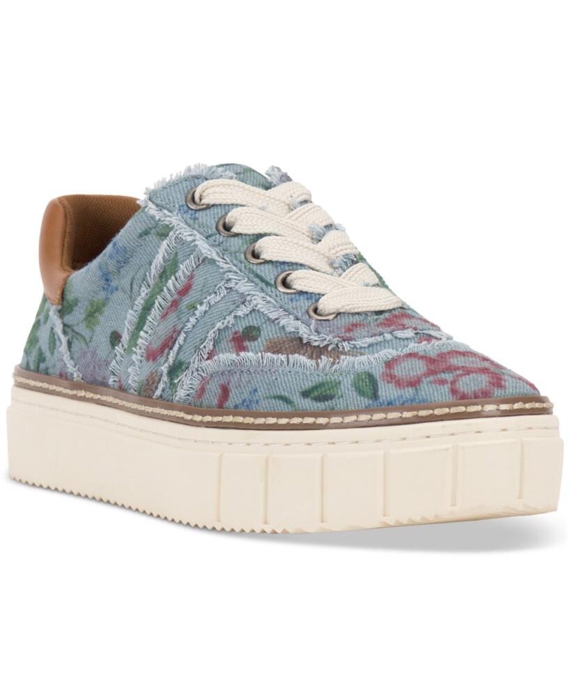 Vince Camuto Reilly Distressed Platform Sneakers - Light Sky Mountain Textile Cover