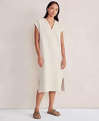 Ann Taylor Haven Well Within Organic Cotton French Terry V-Neck Dress Cover