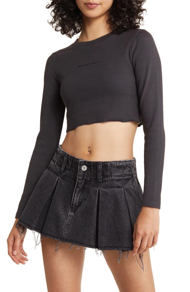 ABRAND Heather Rib Crop Top in Black Sea Cover