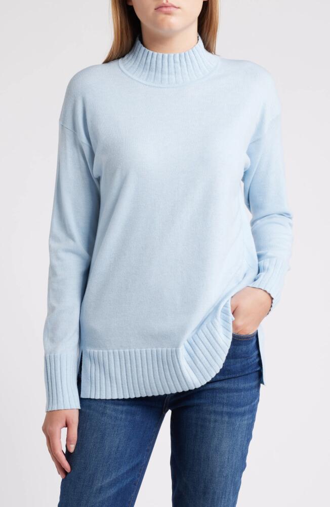 caslon(r) Mock Neck Tunic Sweater in Blue Falls Cover