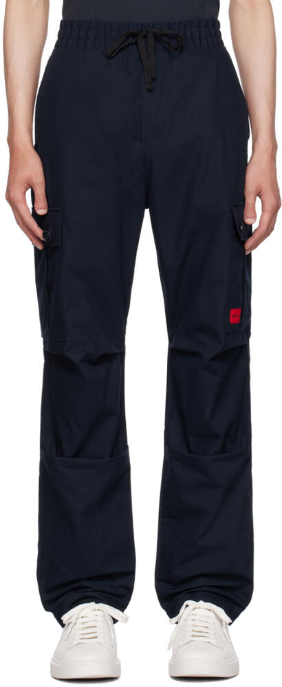 Hugo Navy Drawstring Cargo Pants Cover