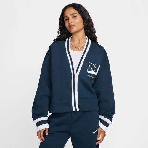 Nike NSW Phoenix Fleece Heritage Cardigan - Womens Navy/Grey Cover