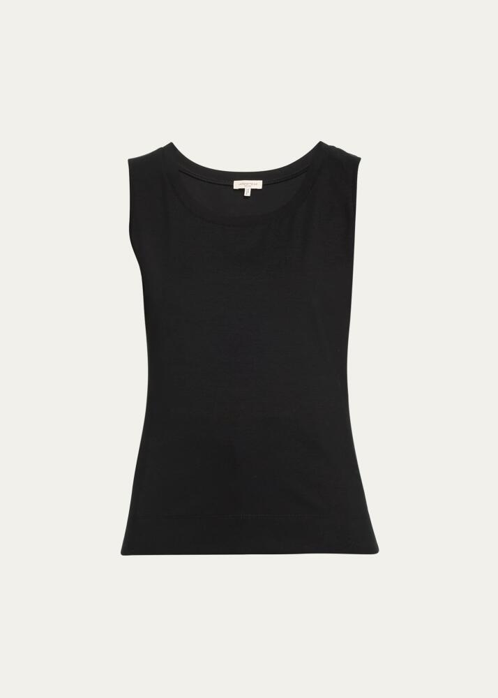 Lafayette 148 New York Stretch Cotton Scoop Neck Tank Cover