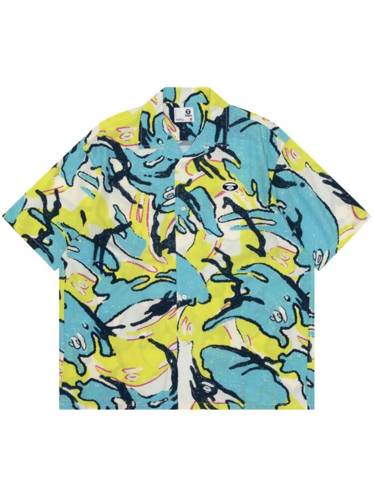 AAPE BY *A BATHING APE® graphic-print short-sleeve shirt - Blue Cover