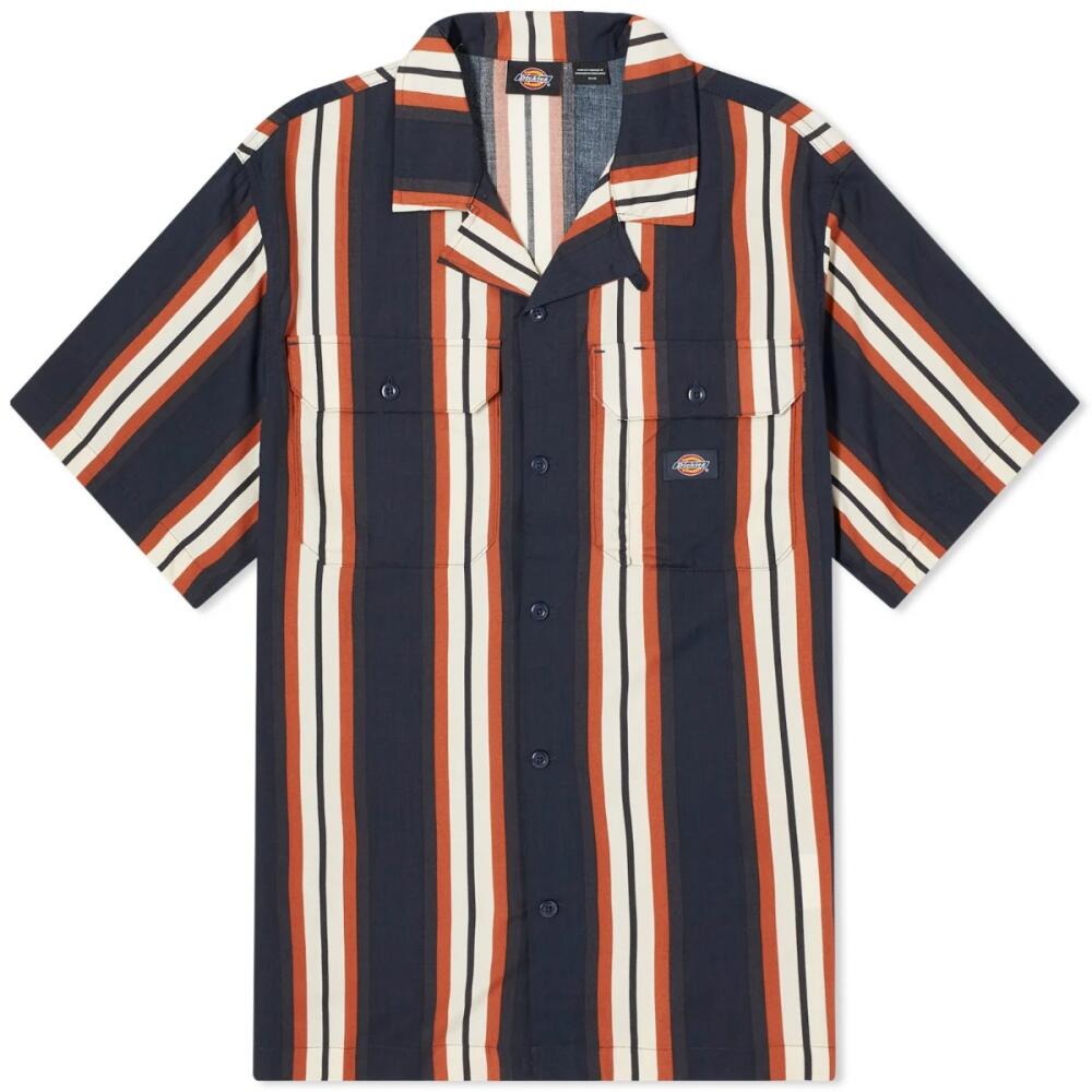 Dickies Men's Forest Stripe Vacation Shirt in Dark Navy Cover