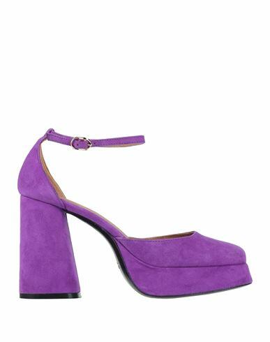 Roberto Festa Woman Pumps Purple Soft Leather Cover