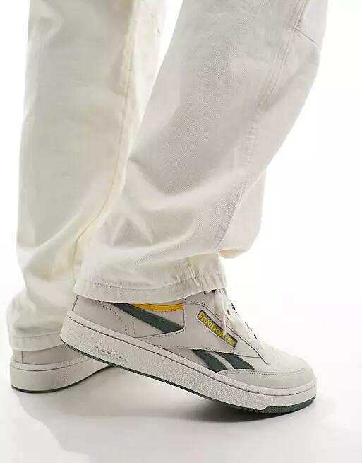 Reebok Club C Revenge sneakers in chalk with green and yellow detail-White Cover