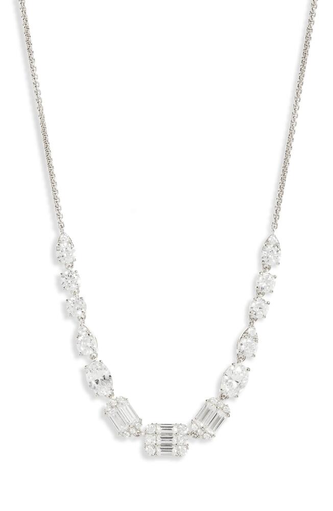 Nadri Cubic Zirconia Frontal Necklace in Rhodium Cover