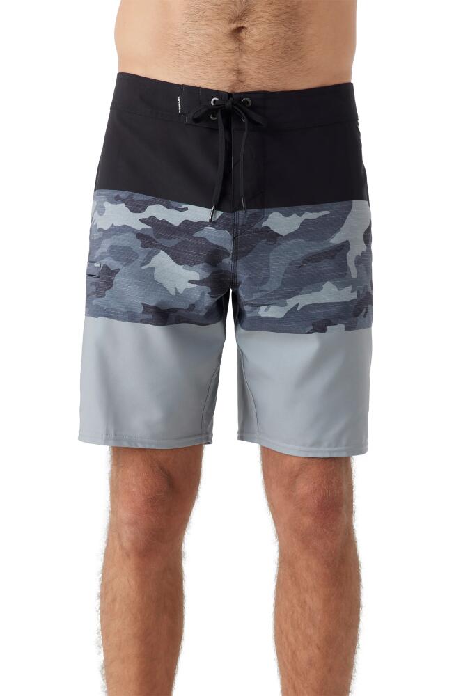 O'Neill Hyperfreak Heat Block Swim Trunks in Black Camo Cover