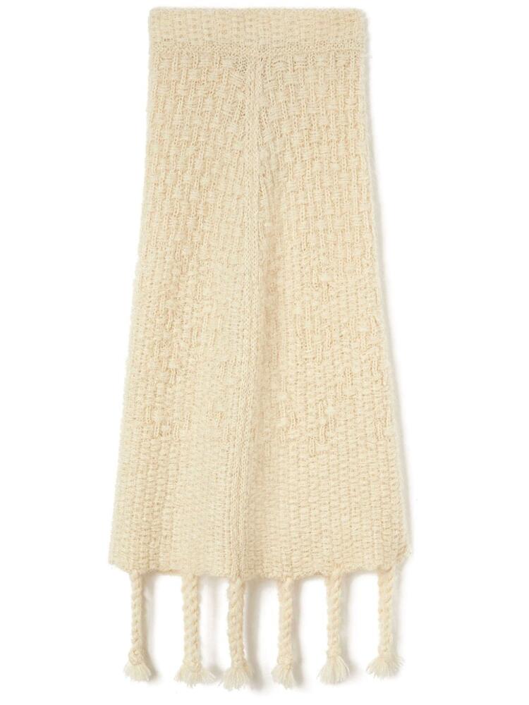 Jil Sander fringed-hem A-line skirt - White Cover