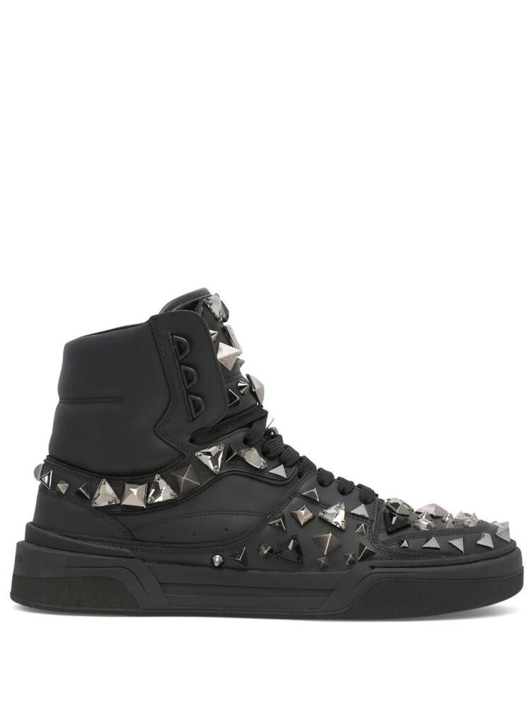 Dolce & Gabbana DG logo studded high-top sneakers - Black Cover