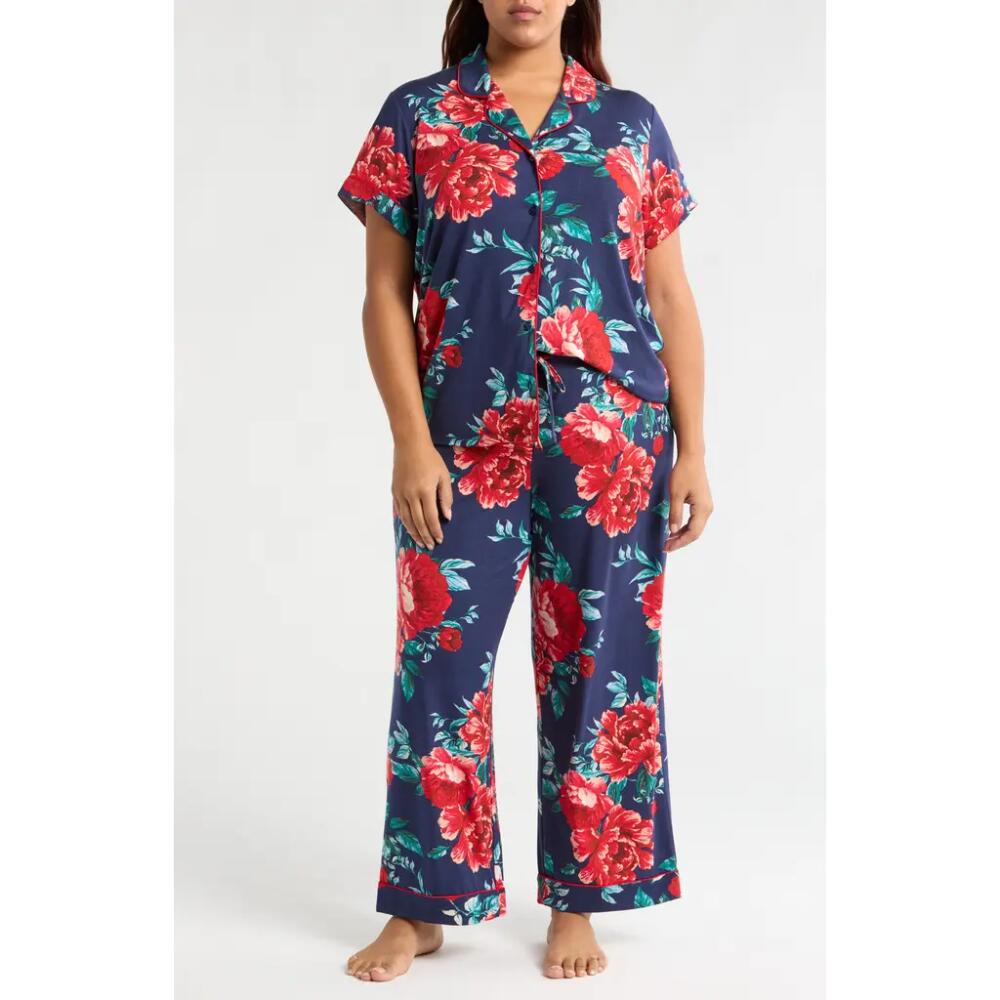 Nordstrom Moonlight Eco Crop Pajamas in Navy In Bloom Cover