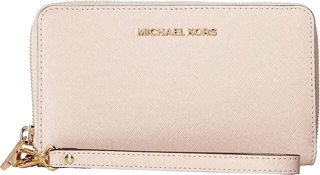 MICHAEL Michael Kors Jet Set Travel Large Flat Multifunction Phone Case (Soft Pink) Cell Phone Case Cover