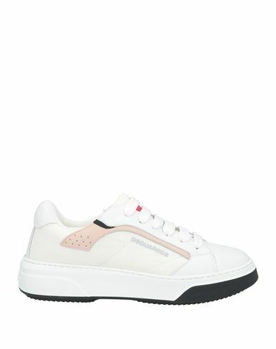 Dsquared2 Woman Sneakers White Calfskin, Textile fibers Cover