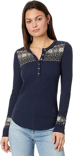 Faherty Legend Apres Waffle Henley (Chalet Fair Isle) Women's Clothing Cover