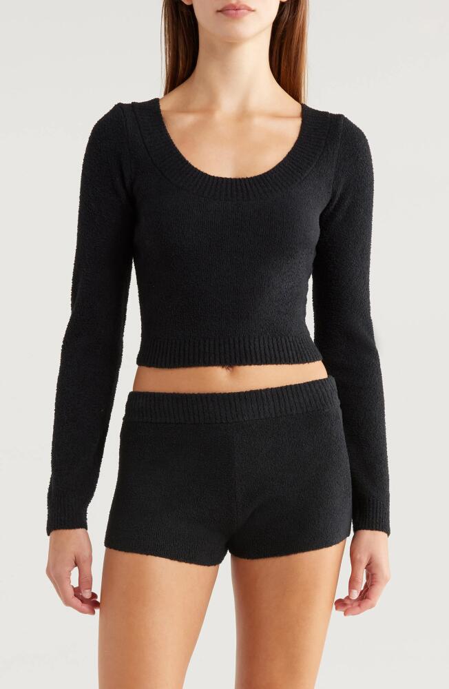 Florence by Mills Fuzzy Crop Sweater in Black Cover