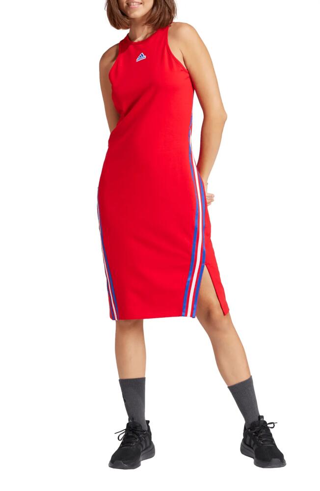 adidas Future Icons 3-Stripes Sleeveless Dress in Better Scarlet Cover