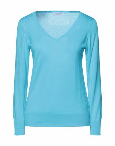 Gran Sasso Woman Sweater Azure Cotton Cover