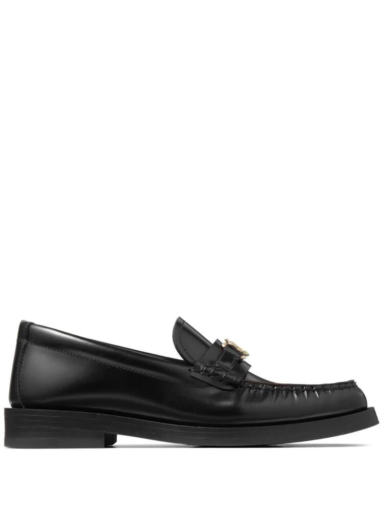 Jimmy Choo Addie logo-plaque leather loafers - Black Cover