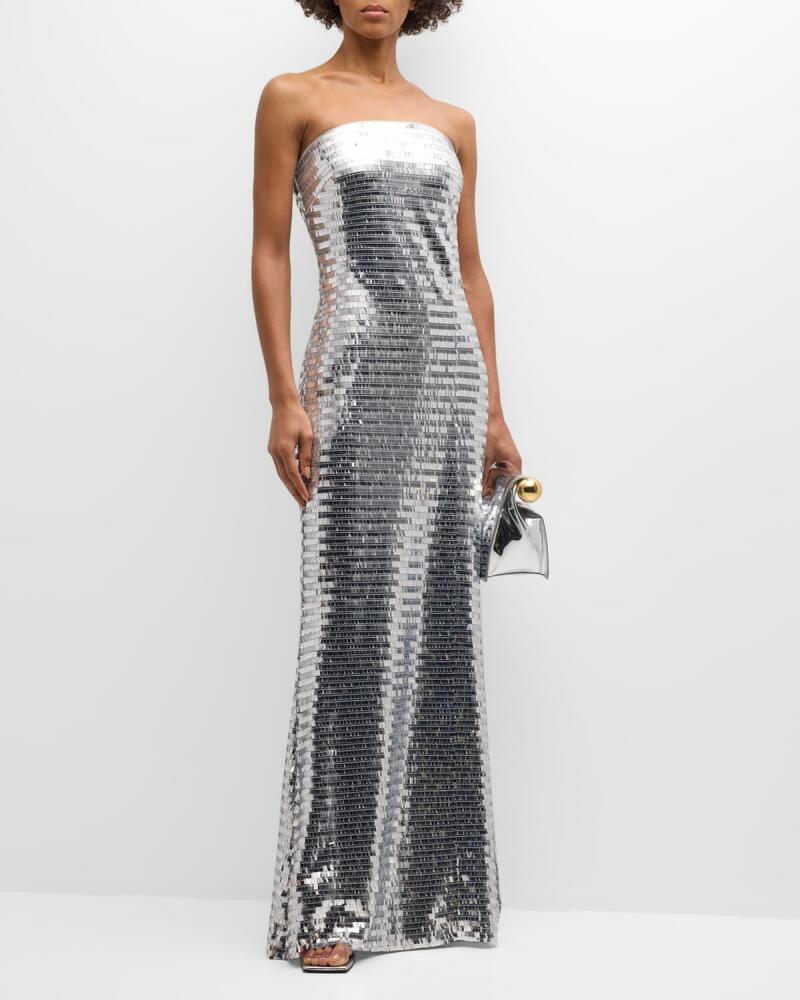 SIMONMILLER Sculpty Strapless Sequined Dress Cover