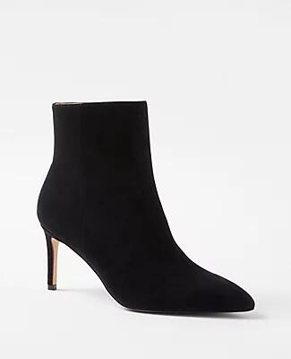 Ann Taylor Straight Stiletto Heel Suede Booties Cover