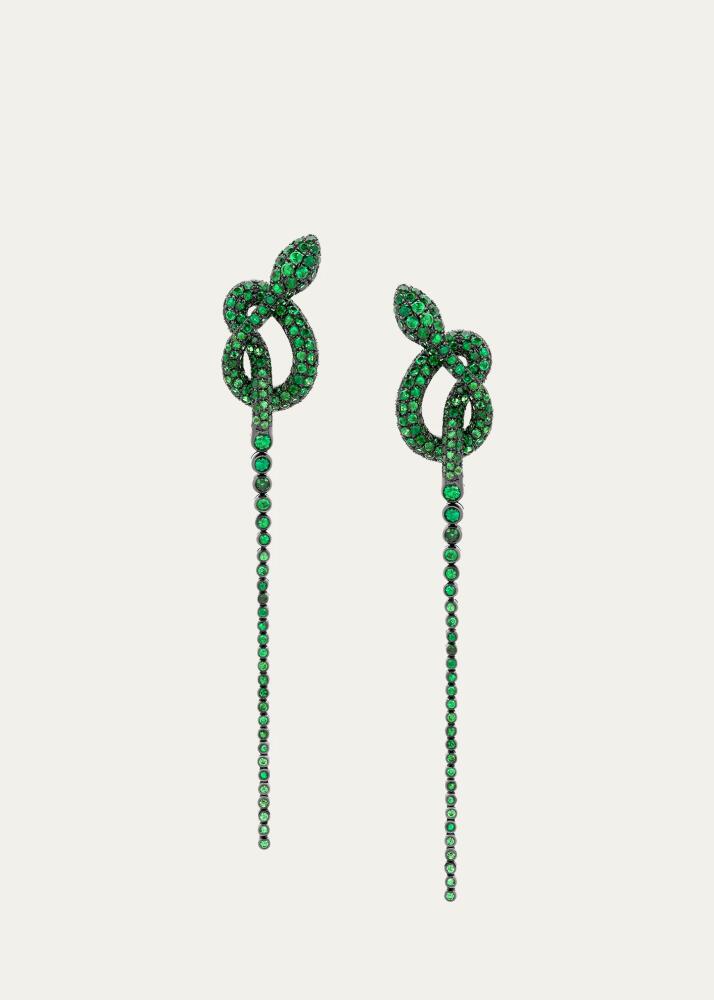 Stefere White Gold Tsovorite Earrings from The Snake Collection Cover