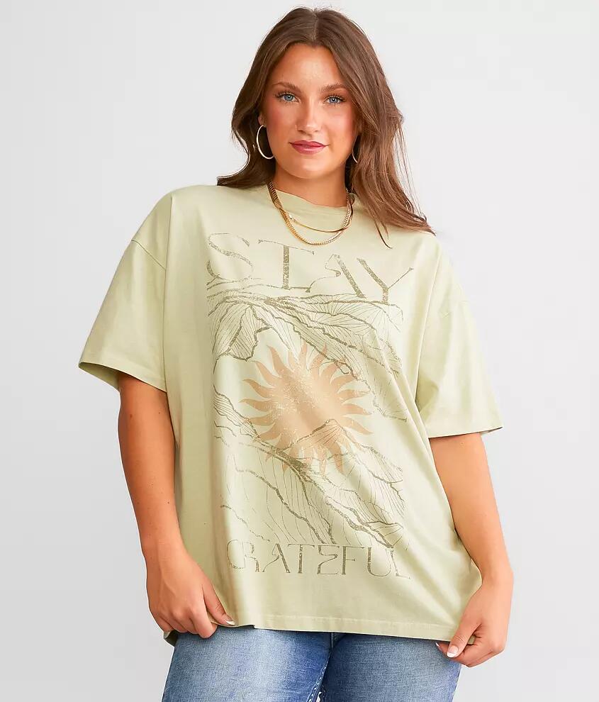 Modish Rebel Stay Grateful Oversized T-Shirt Cover