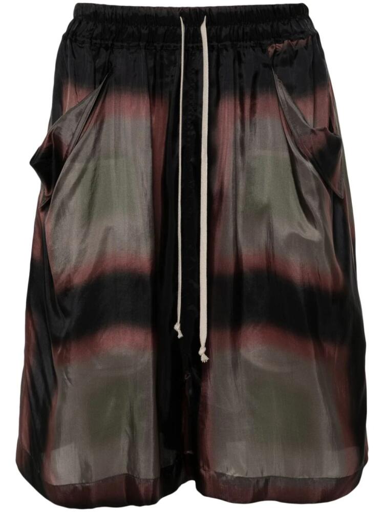 Rick Owens abstract-print shorts - Black Cover