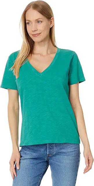 Pendleton Short Sleeve V-Neck Tee (Green Blue) Women's Clothing Cover