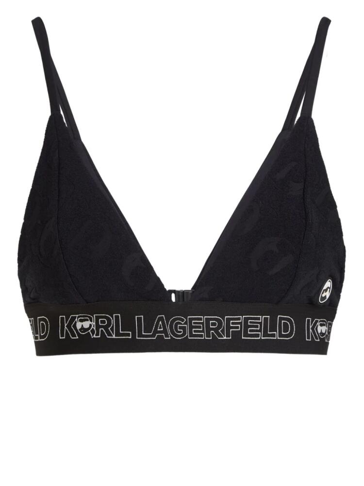 Karl Lagerfeld Ikonik 2.0 logo-appliqué bikini top - Black Cover