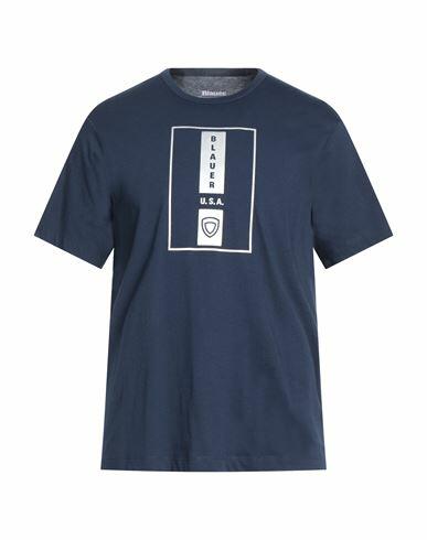 Blauer Man T-shirt Midnight blue Cotton Cover