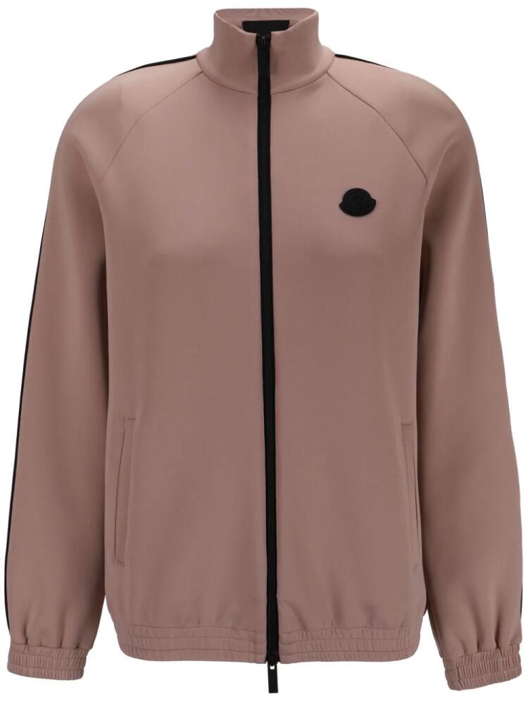 Moncler logo-print zip top - Pink Cover