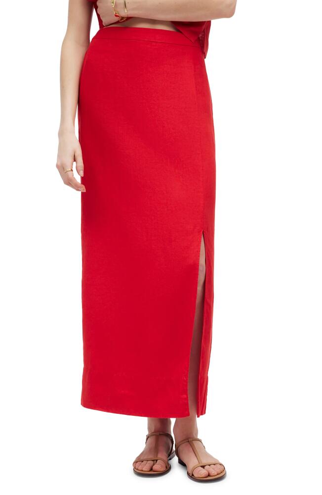 Madewell Linen Column Maxi Skirt in Rouge Cover