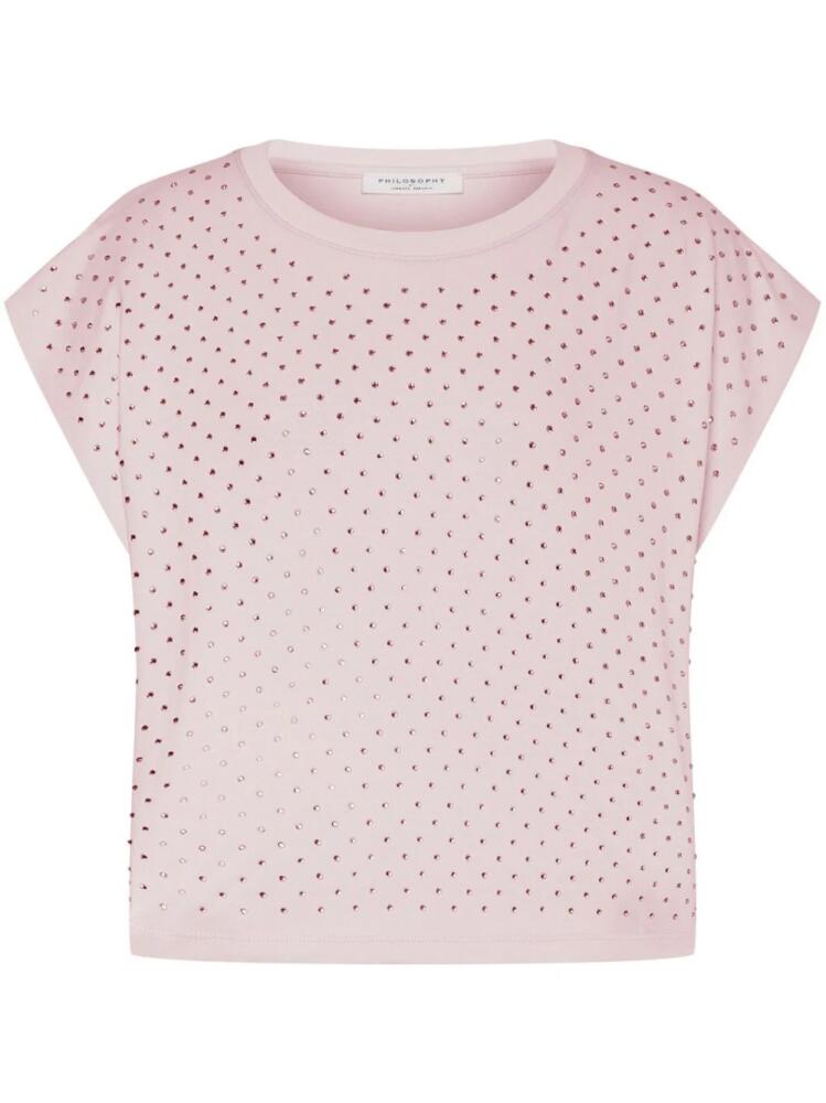 Philosophy Di Lorenzo Serafini rhinestone-embellished cotton T-shirt - Pink Cover