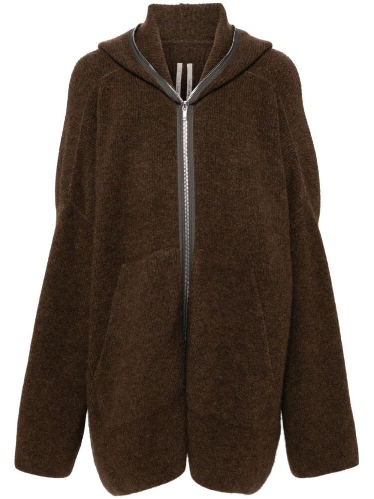 Rick Owens zip-up hooded jumper - Brown Cover