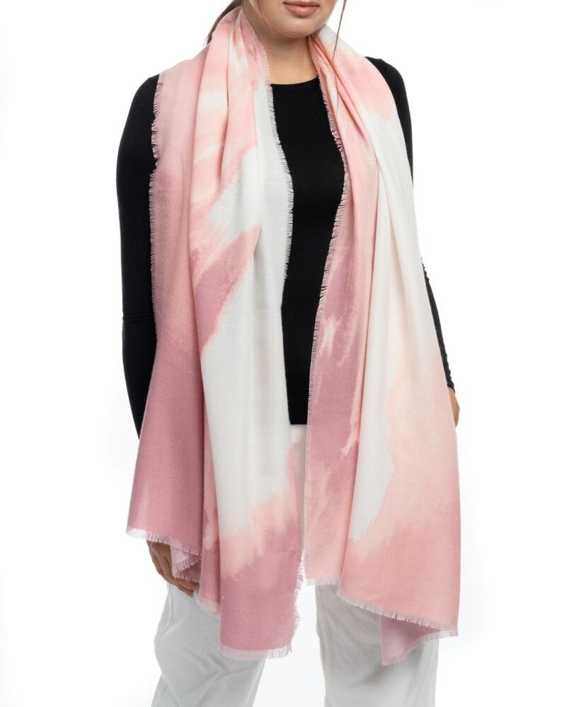 Vince Camuto Ink Wave Print Super Soft Wrap - Blush Cover