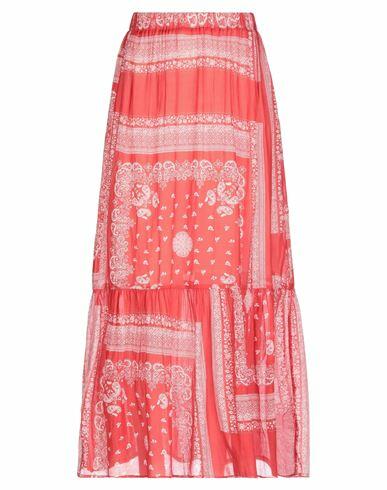 Semicouture Woman Maxi skirt Red Viscose, Cotton Cover