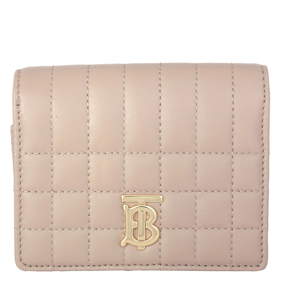 Burberry Oat Beige Ladies Tri-Fold Quilted Wallet Cover