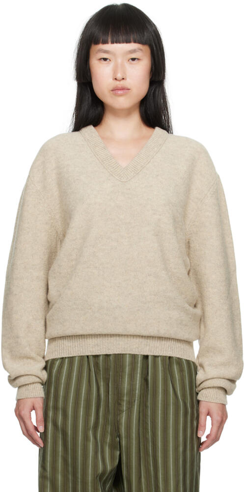 LEMAIRE Off-White V-Neck Sweater Cover