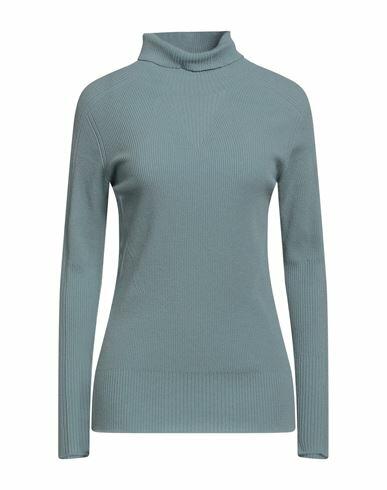 Giorgio Armani Woman Turtleneck Pastel blue Wool, Polyester Cover