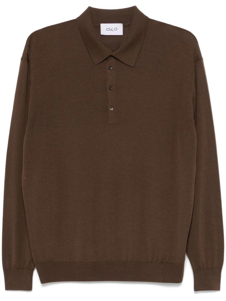 D4.0 fine-knit polo shirt - Brown Cover