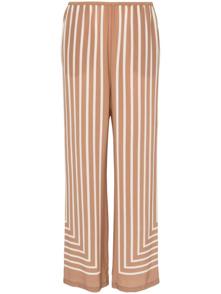 TOTEME geometric-print silk palazzo pants - Brown Cover