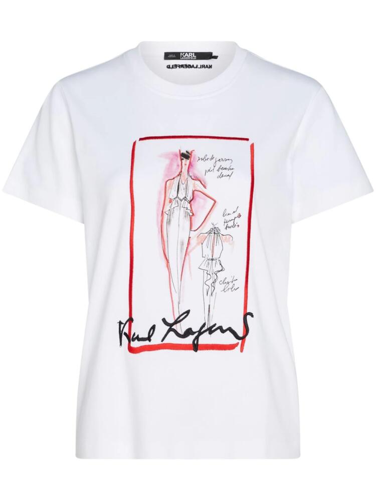 Karl Lagerfeld logo-print cotton T-shirt - White Cover