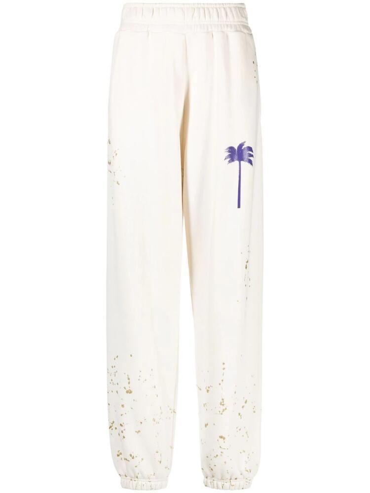 Palm Angels palm tree-print track pants - White Cover