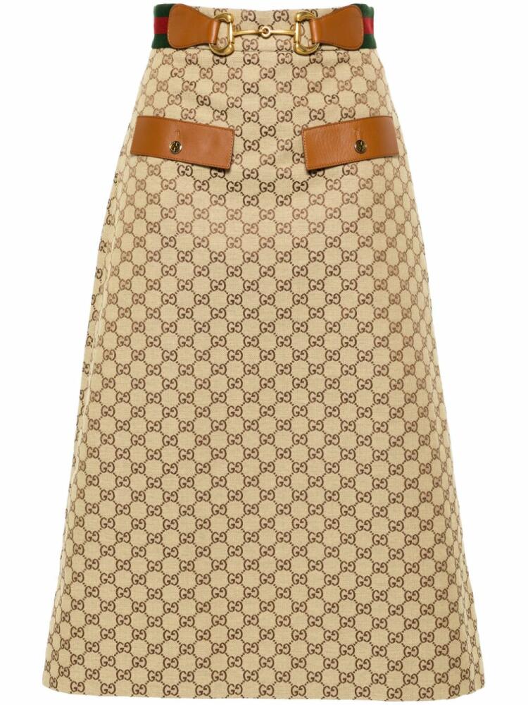 Gucci GG canvas midi skirt - Neutrals Cover